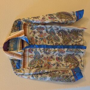 Zara parsley silky button down blouse size xs